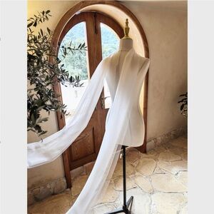 Ivory Tulle Wedding Shawl Neck Scarf Neckerchief